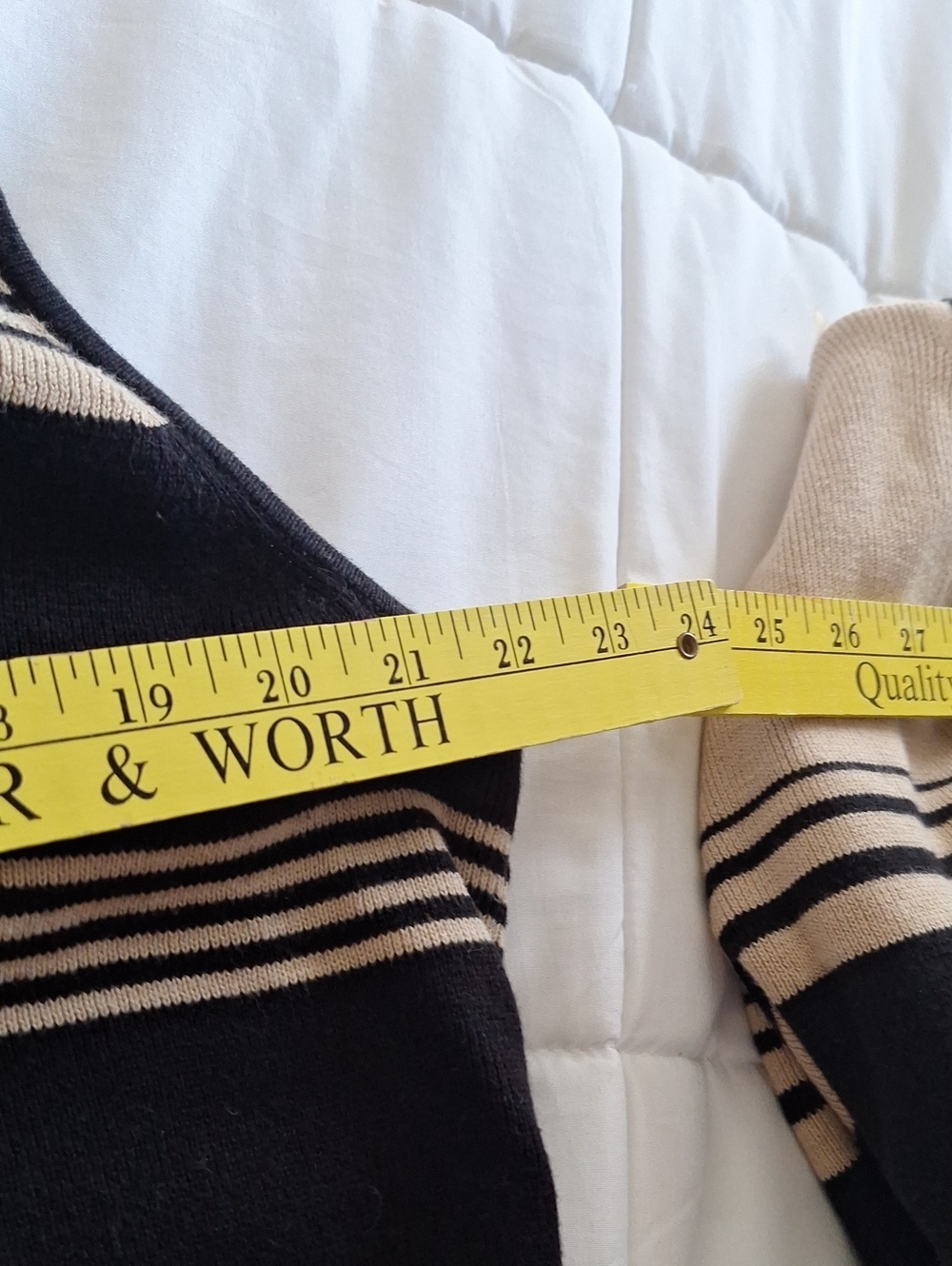 Striped Two-Piece Sweater Set - Black & Beige - Picture 7 of 14